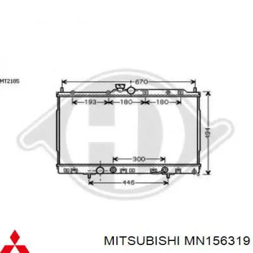 Chłodnica silnika MN156319 Mitsubishi