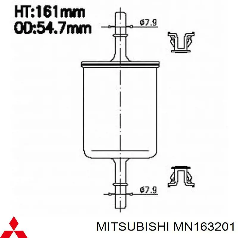 Filtr paliwa MN163201 Mitsubishi