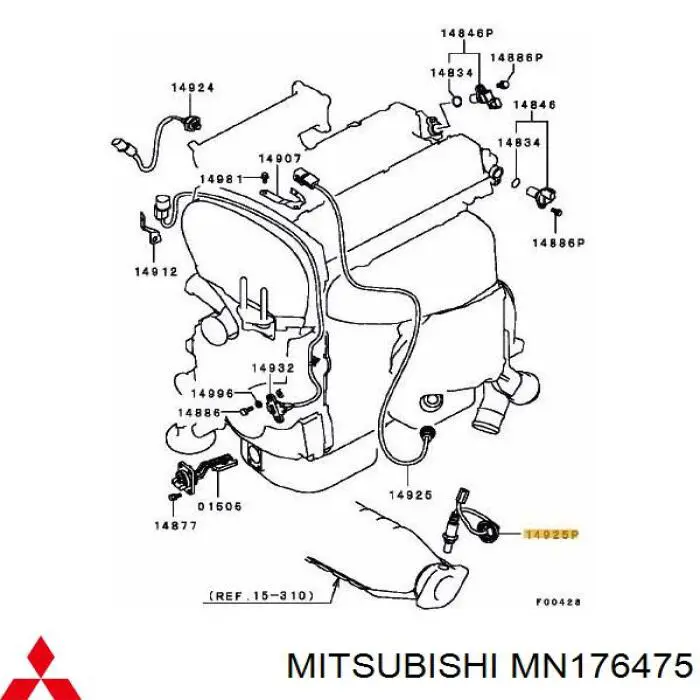 MN176475 Mitsubishi Sonda lambda, czujnik tlenu