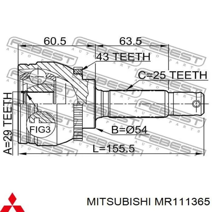 Półoś napędowa przednia lewa do Mitsubishi Carisma  DA