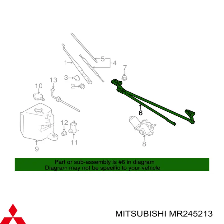 Mechanizm wycieraczek Mitsubishi MR245213 cena, od 101,49 USD