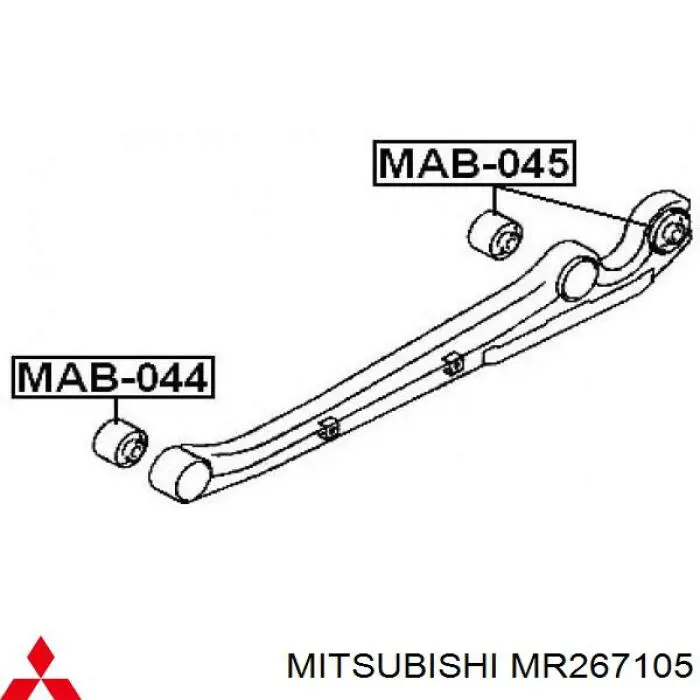 Do koszyka MR267105 Mitsubishi Silentblock tylnego wahacza podłużnego tyłny