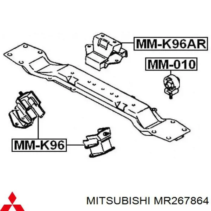 Poduszka (podpora skrzyni rozdzielczej) Mitsubishi MR267864 cena, od 22,66 USD