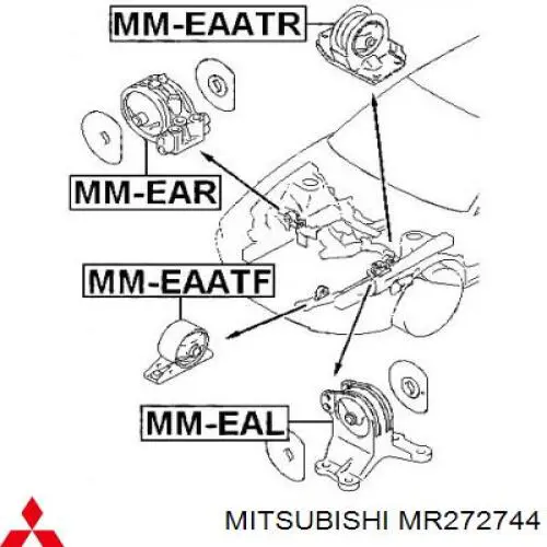 MR272744 Mitsubishi Poduszka (podpora) silnika lewa