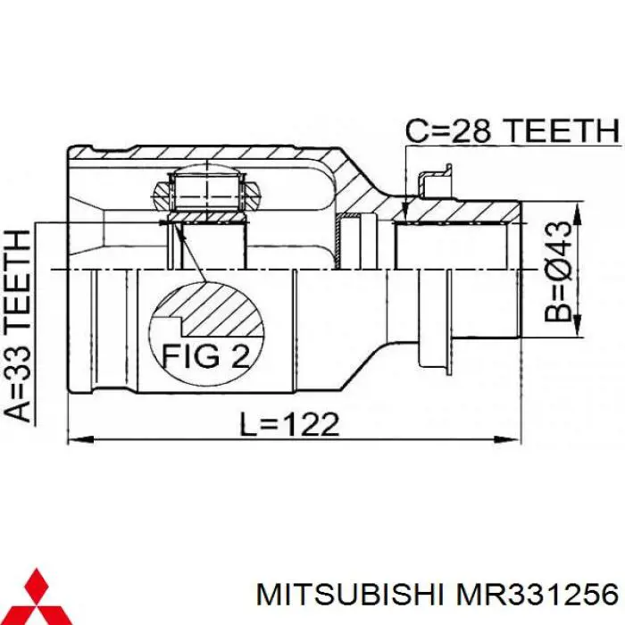 Osłona przegubu homokinetycznego półosi przedniej wewnętrzny lewy Mitsubishi MR331256 cena, od 17,76 USD