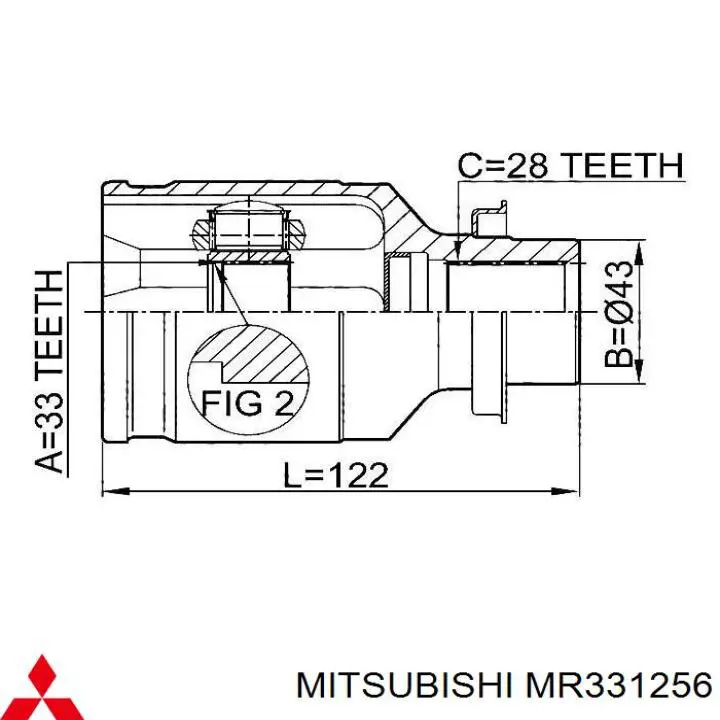 Do koszyka MR331256 Mitsubishi Osłona przegubu homokinetycznego półosi przedniej wewnętrzny lewy