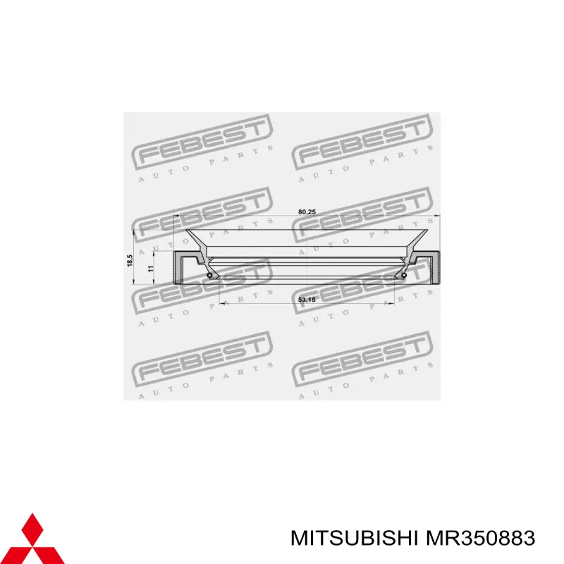 Uszczelniacz półosi mostu tylnego wewnętrzny Mitsubishi MR350883 cena, od 13,98 USD