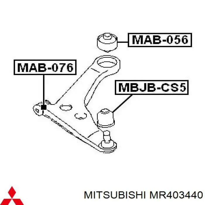 Silentblock przedniego wahacza dolnego Mitsubishi MR403440 cena, od 9,56 USD