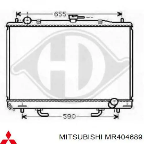 Chłodnica silnika Mitsubishi MR404689 cena, od 182,17 USD
