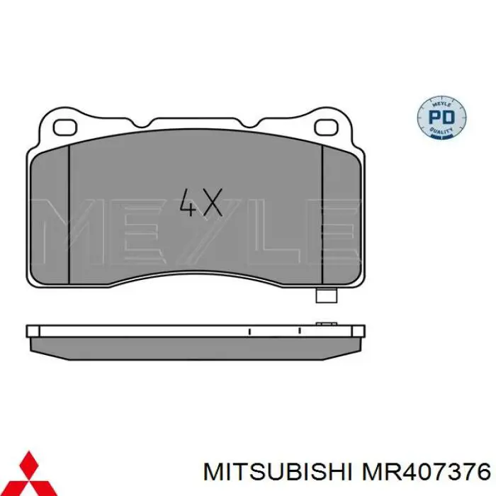Klocki hamulcowe przednie tarczowe MR407376 Mitsubishi