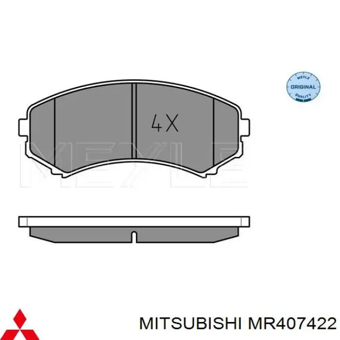 Klocki hamulcowe przednie tarczowe Mitsubishi MR407422 cena, od 24,22 USD