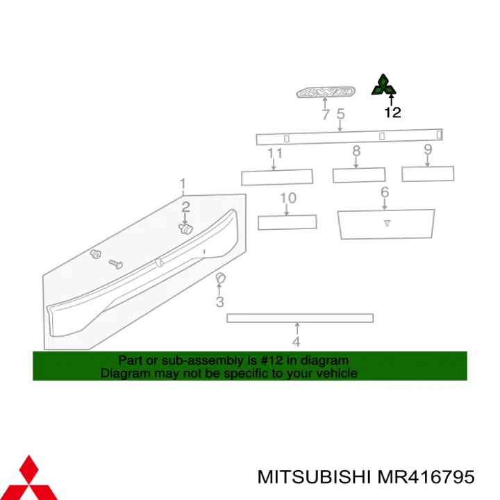 Emblemat na klapę bagaznika (znaczek firmowy) do Mitsubishi Pajero III 