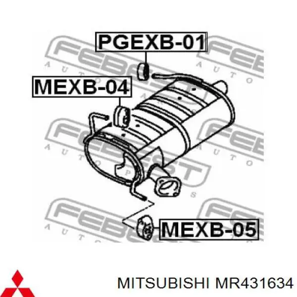 Poduszka mocowania tłumika Mitsubishi MR431634 cena, od 8,37 USD