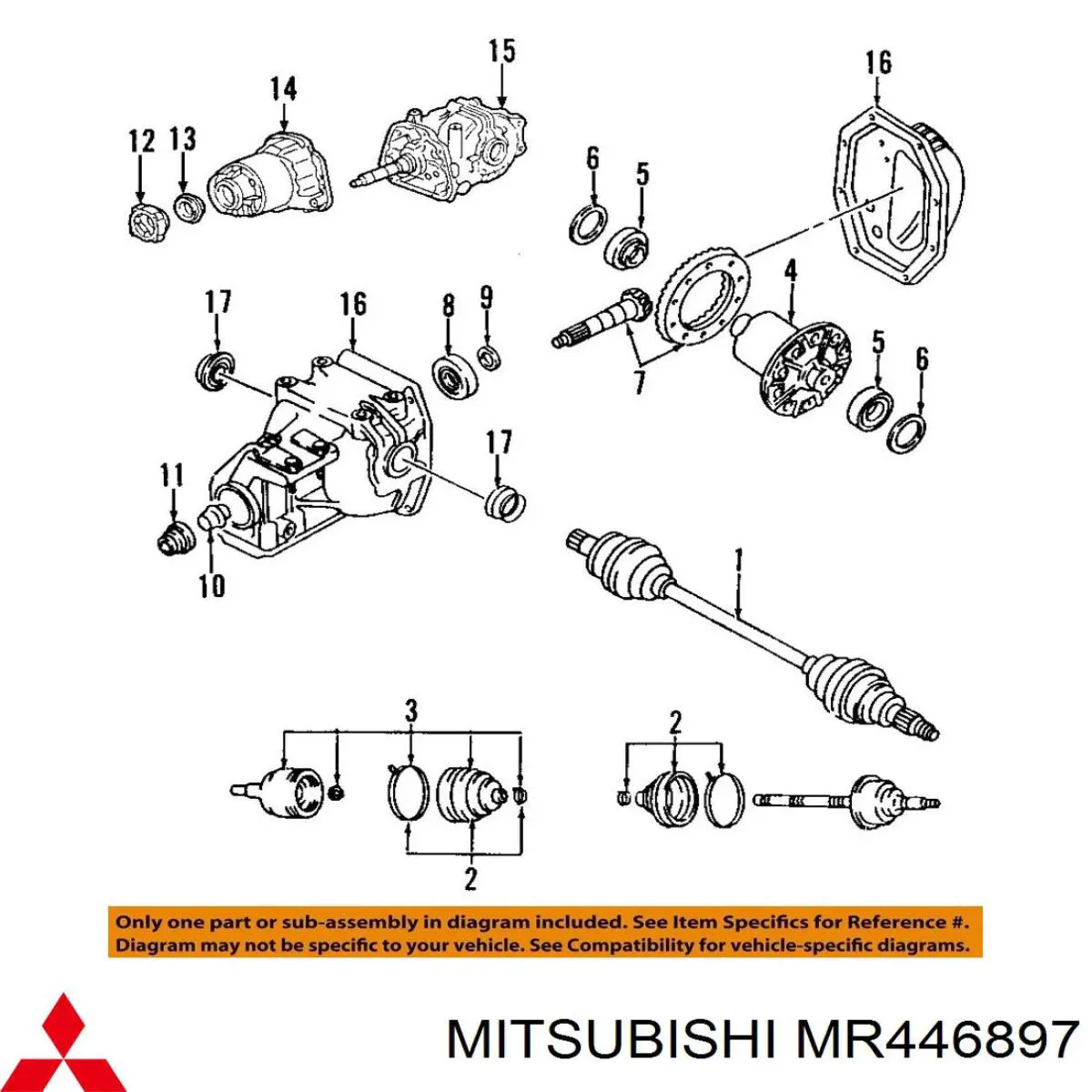 Do koszyka MR446897 Mitsubishi Łożysko końcówki mostu tylnego zewnętrzne