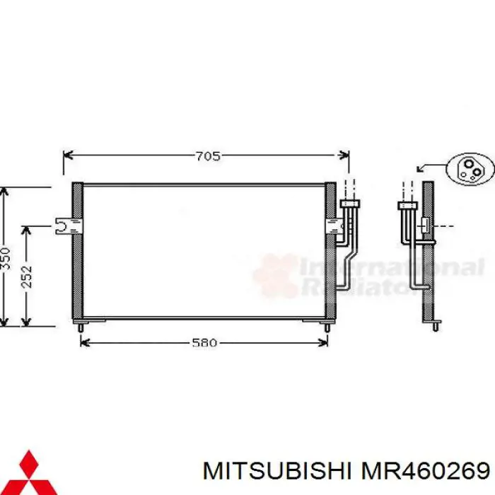 Chłodnica klimatyzacji Mitsubishi MR460269 cena, od 80,02 USD