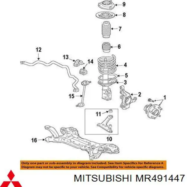 Do koszyka MR491447 Mitsubishi Talerz sprężyny przedniej górny metalowy