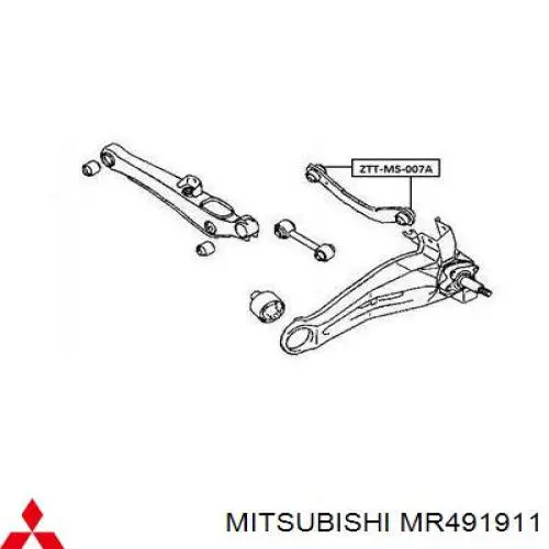 Do koszyka MR491911 Mitsubishi Wahacz zawieszenia tylnego górny lewy/prawy