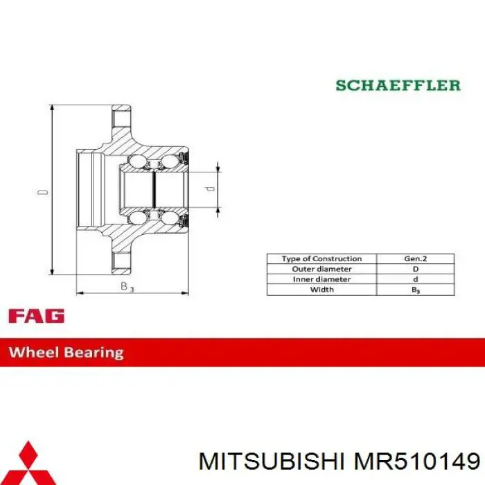 Piasta tylna Mitsubishi MR510149 cena, od 30,16 USD