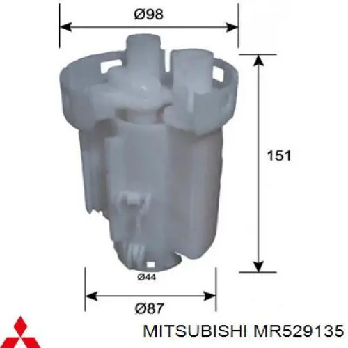 Filtr paliwa Mitsubishi MR529135 cena, od 24,59 USD