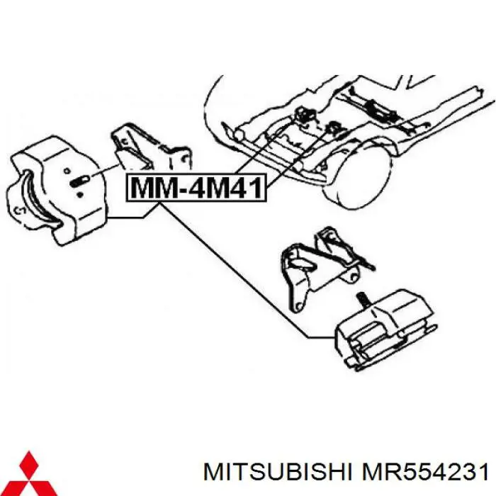 MR554231 Mitsubishi Poduszka (podpora) silnika lewa/prawa