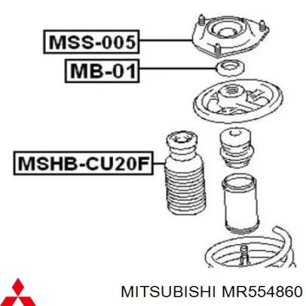 Poduszka amortyzatora przedniego Mitsubishi MR554860 cena, od 25,04 USD