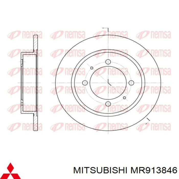 Do koszyka MR913846 Mitsubishi Tarcza hamulcowa tylna