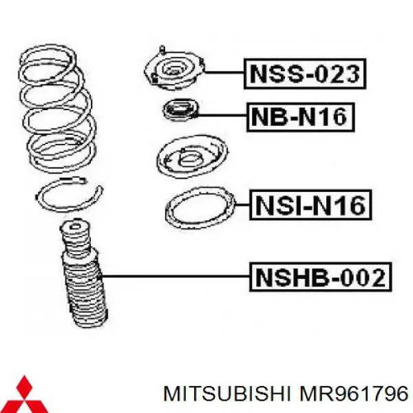 Łożysko podporowe amortyzatora przedniego Mitsubishi MR961796 cena, od 4,86 USD