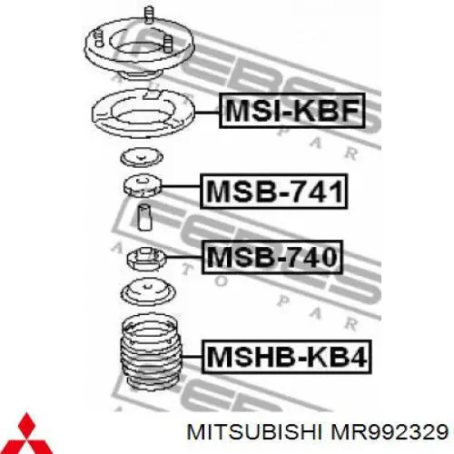 MR992329 Mitsubishi Tuleja trzpienia amortyzatora przedniego