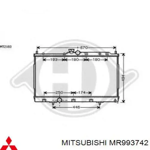 Chłodnica silnika MR993742 Mitsubishi