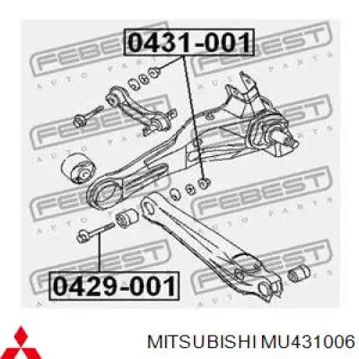 MU431006 Mitsubishi Śruba (nakrętka) mocowania