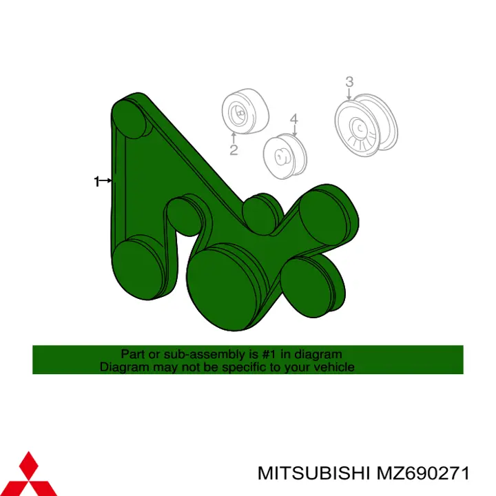Pas napędowy mechanizmów Mitsubishi MZ690271 cena, od 27,91 USD