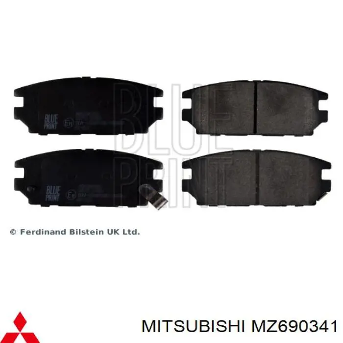 Okładziny (klocki) do hamulców tarczowych tylne Mitsubishi MZ690341 cena, od 18,54 USD