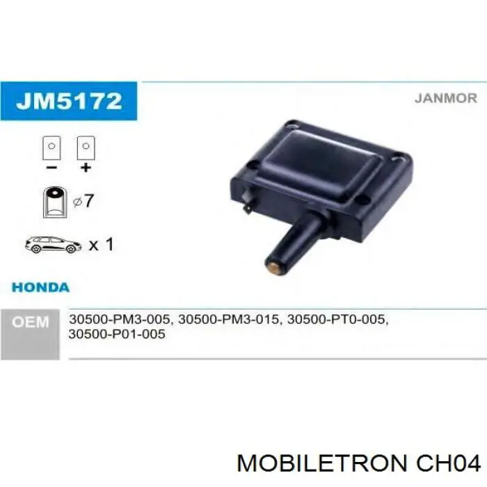 Cewka zapłonowa Mobiletron CH04 cena, od 30,93 USD