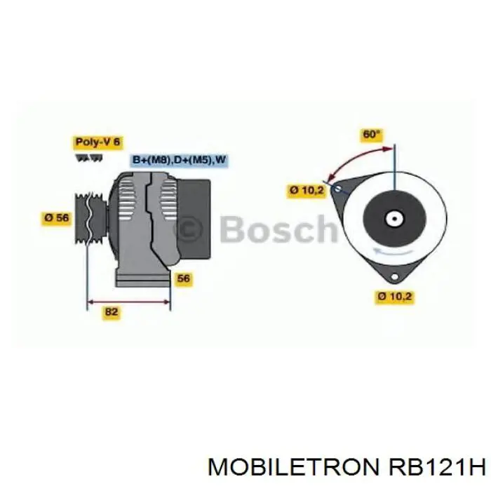 Mostek prostowniczy alternatora = Moster diodowy alternatora Mobiletron RB121H cena, od 31,47 USD