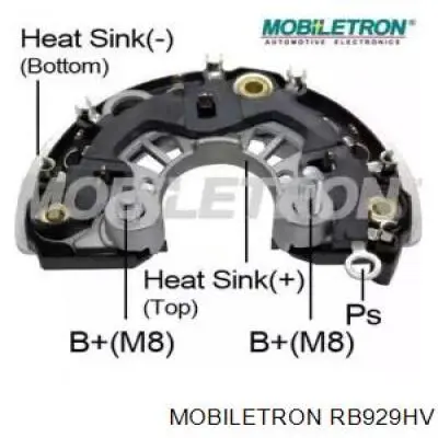 Mostek prostowniczy alternatora = Moster diodowy alternatora Mobiletron RB929HV cena, od 32,89 USD