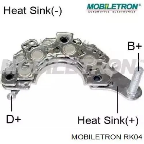 RK04 Mobiletron mostek prostowniczy alternatora = moster diodowy alternatora