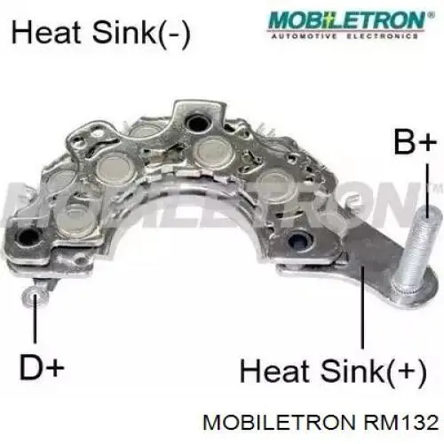 Do koszyka RM132 Mobiletron Mostek prostowniczy alternatora = Moster diodowy alternatora