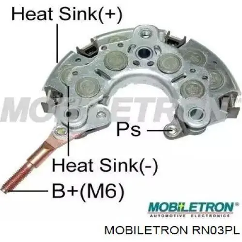 Mostek prostowniczy alternatora = Moster diodowy alternatora Mobiletron RN03PL cena, od 24,65 USD