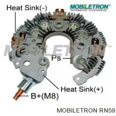 RN59 Mobiletron mostek prostowniczy alternatora = moster diodowy alternatora