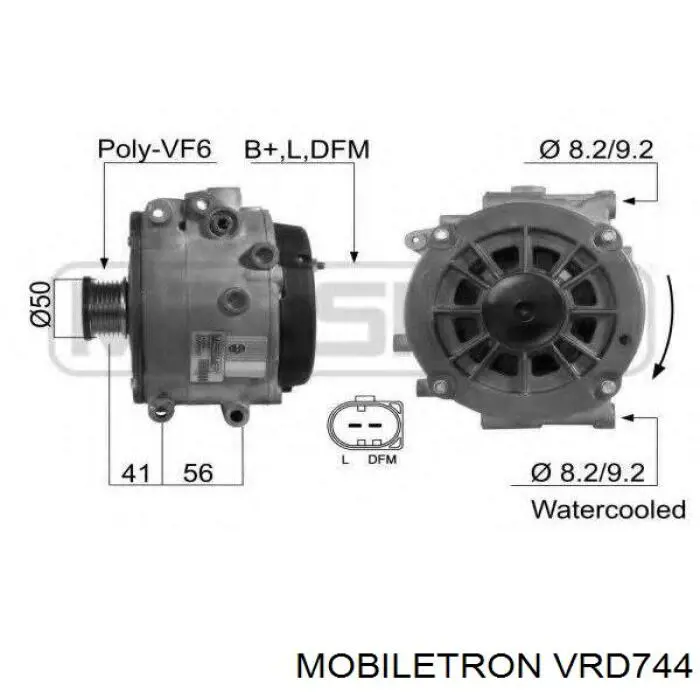 VRD744 Mobiletron Regulator alternatora (przekaźnik ładowania)