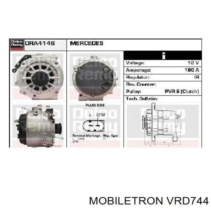 Regulator alternatora (przekaźnik ładowania) Mobiletron VRD744 cena, od 40,02 USD