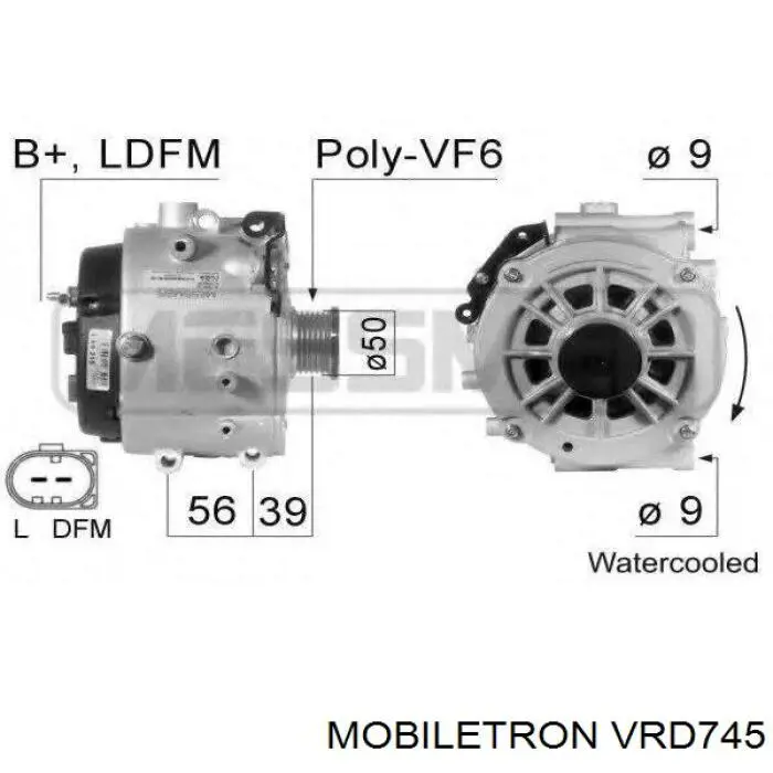 Regulator alternatora (przekaźnik ładowania) Mobiletron VRD745 cena, od 42,14 USD