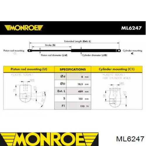 Do koszyka ZS09209 Japan Parts Amortyzator klapy bagażnika (3/5 drzwi-tylnych)
