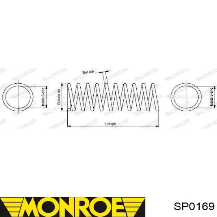 Sprężyna przednia SP0169 Monroe