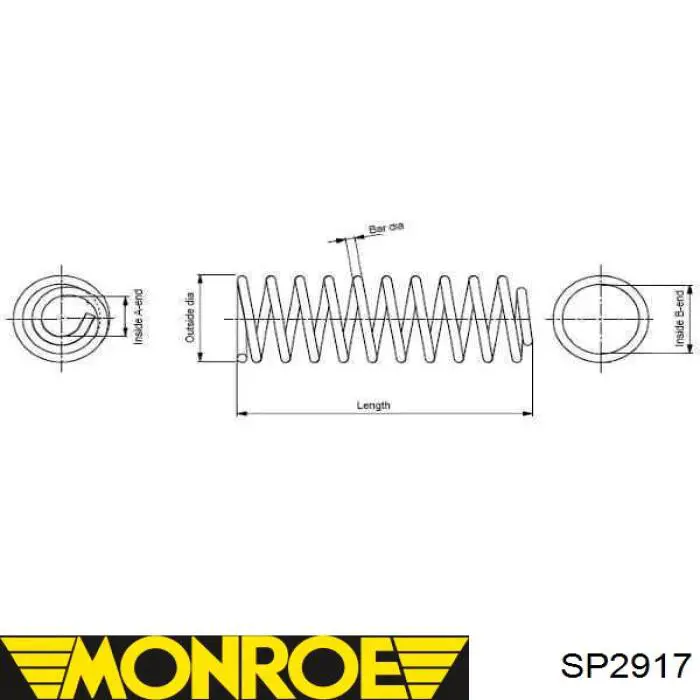 Sprężyna tylna Monroe SP2917 cena, od 25,73 USD