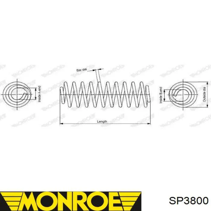 SP3800 Monroe Sprężyna przednia