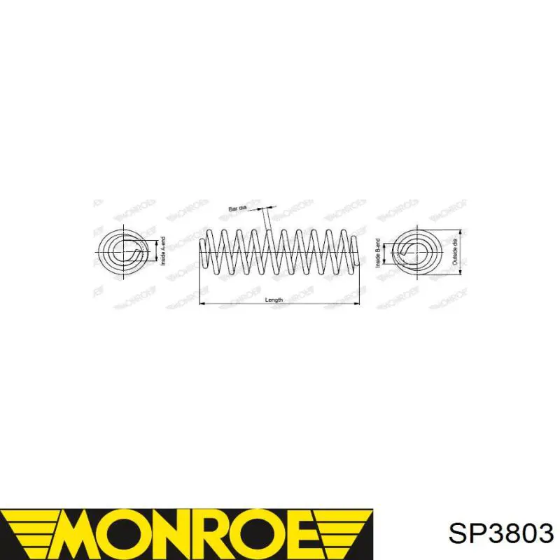 SP3803 Monroe sprężyna tylna