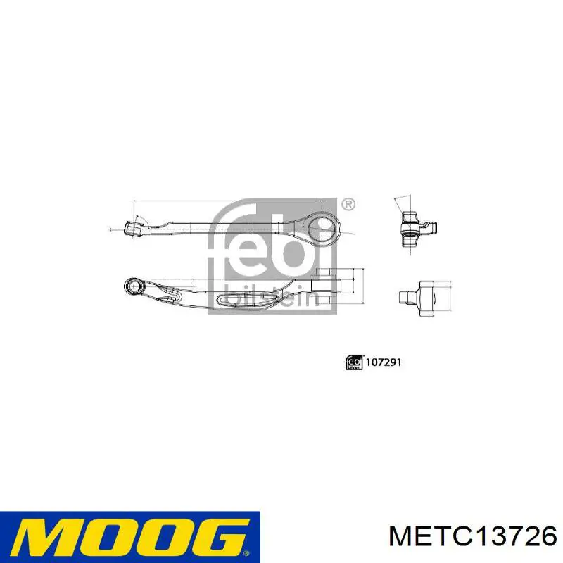 Do koszyka METC13726 Moog Wahacz zawieszenia przedniego prawy górny