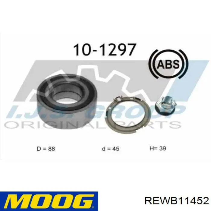 Do koszyka REWB11452 Moog Łożysko piasty przedniej
