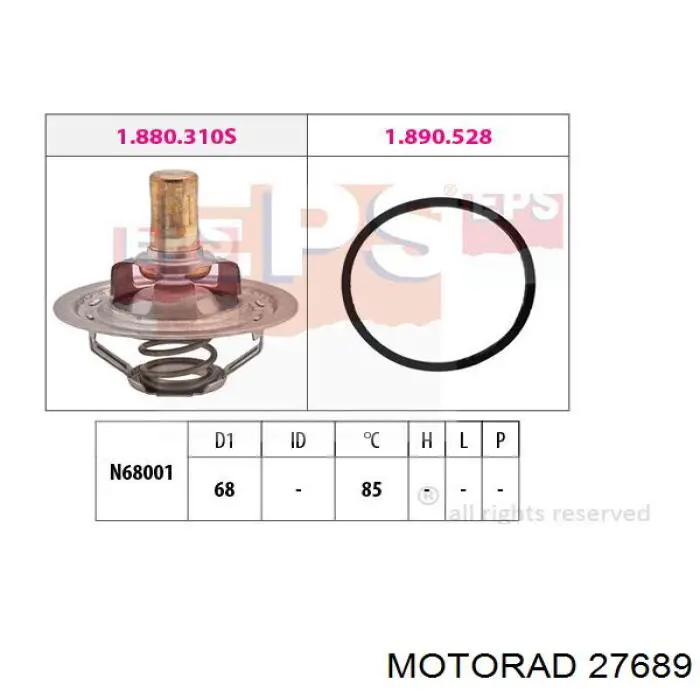 Do koszyka 27689 Motorad Obudowa termostatu